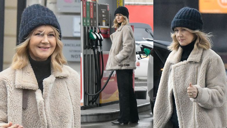 Grażyna Torbicka na stacji benzynowej