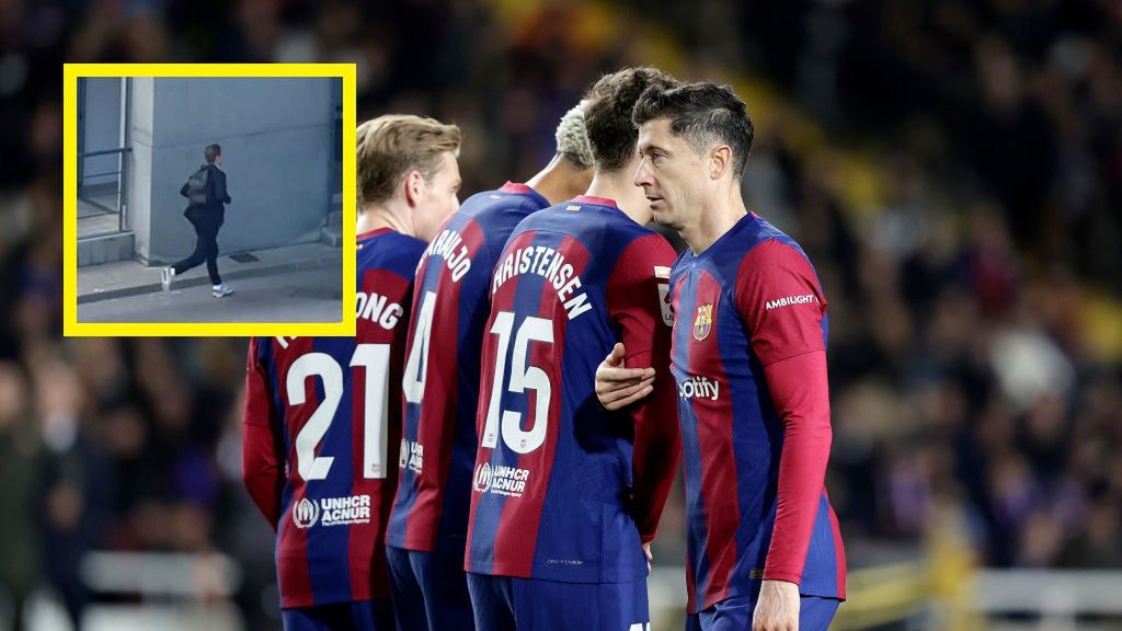 Na zdjęciu: piłkarze FC Barcelony, w ramce Frenkie de Jong