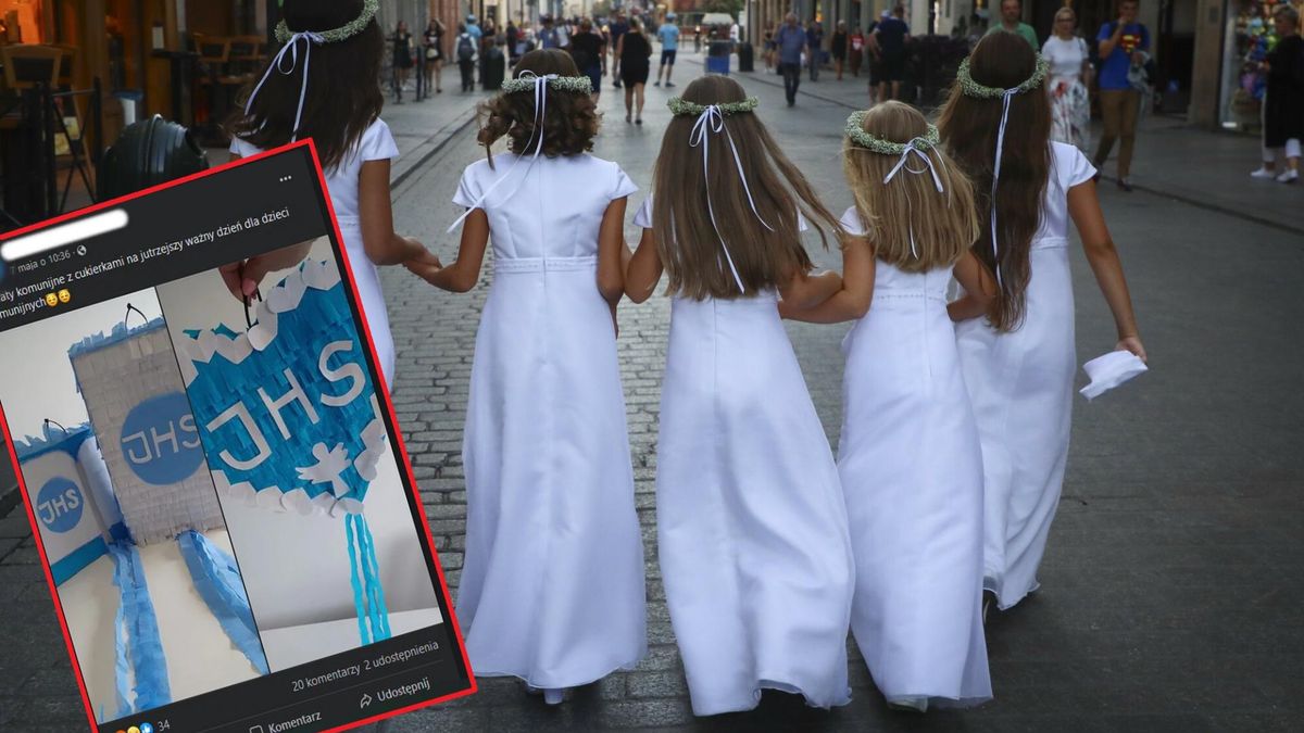 Piniata na przyjęcie komunijne. "I dziecko ma w napis IHS kijem walić?!"
