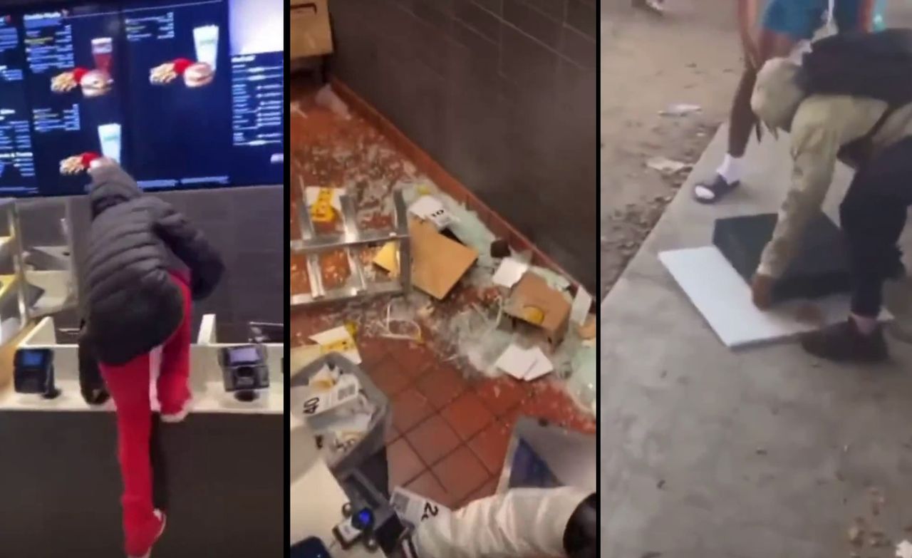 Szturm nastolatków na McDonald'sa. Niszczyli wszystko na swojej drodze