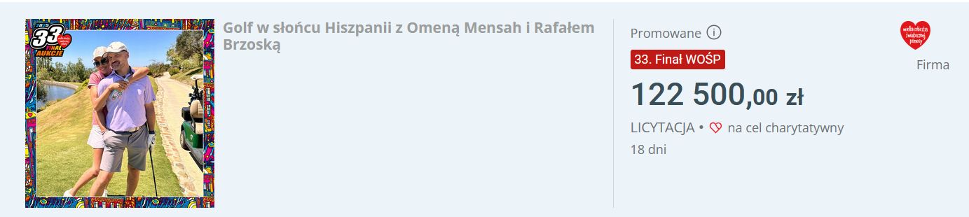 Mensah i Brzoska przebili aukcję na WOŚP Musiała! 