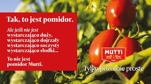 Mutti opowiada w kampanii o "prawdziwej perfekcji pomidorów". W spocie założyciel