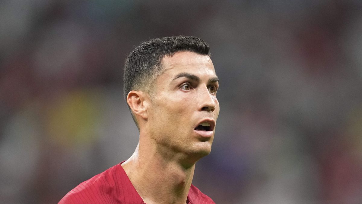 LUSAIL CITY, QATAR - NOVEMBER 28: Cristiano Ronaldo of Portugal looks on during the FIFA World Cup Qatar 2022 Group H match between Portugal and Uruguay at Lusail Stadium on November 28, 2022 in Lusail City, Qatar. (Photo by Ulrik Pedersen/DeFodi Images via Getty Images)