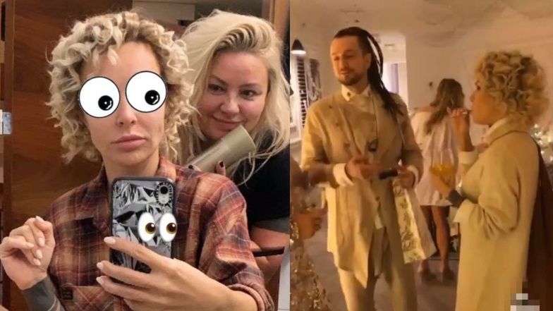 Blanka Lipińska i Baron bawią się razem na przyjęciu u znajomych