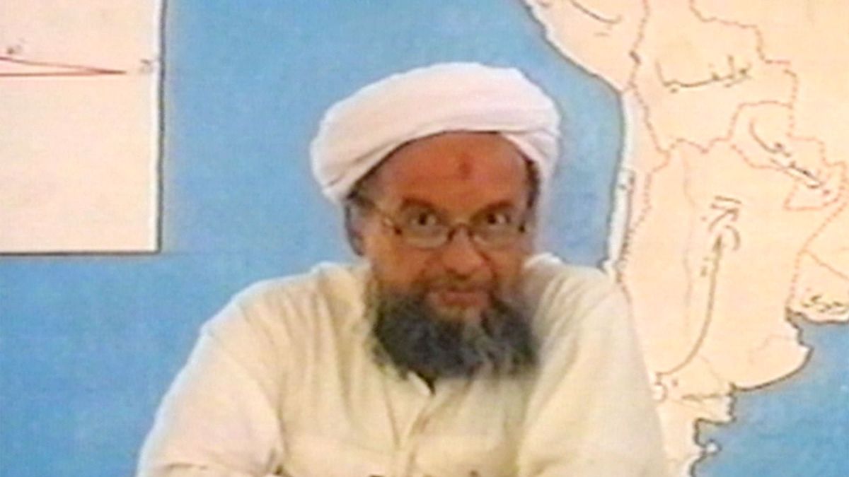 Al Qaeda Recruitment Video Stills395589 16: (FILE PHOTO) Ayman Al Zawahiri, one of Osama bin Laden's lieutenants, speaks in this undated still frame from a recruitment video for bin Laden's extremist Al-Qaeda network. (Photo by Al Rai Al Aam/Feature Story News/Getty Images)Al Rai Al Aam/Feature Story Newsframe grab recruitment terrorism terrorist video grab Ayman al Z