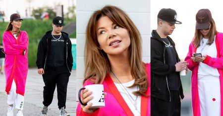 Edyta Górniak i Allan Krupa przechadzają się nad Wisłą, pogrążeni w dyskusji. Rozmawiali o studiach? (ZDJĘCIA)