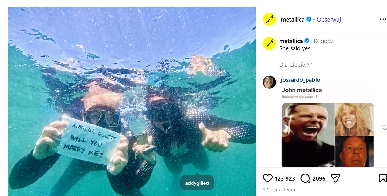 James Hetfield zaręczył się 