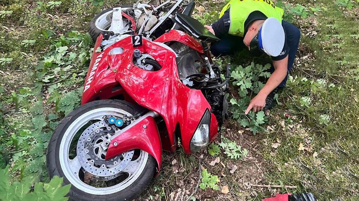 wypadek motocyklisty łuków