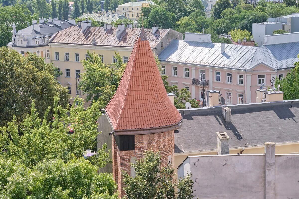 Baszta Półokrągła w Lublinie. Widok z góry na jej kształt