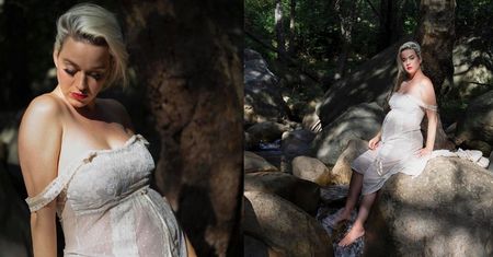 Naturalna Katy Perry z wielkim, ciążowym brzuchem biega boso po lesie w nowym teledysku. W jednej ze scen rozebrała się DO ROSOŁU... (ZDJĘCIA)