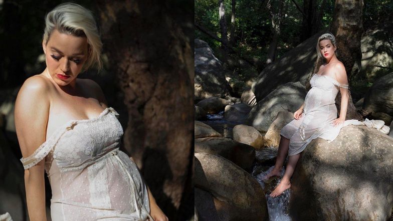 Naturalna Katy Perry z wielkim, ciążowym brzuchem biega boso po lesie w nowym teledysku. W jednej ze scen rozebrała się DO ROSOŁU... (ZDJĘCIA)