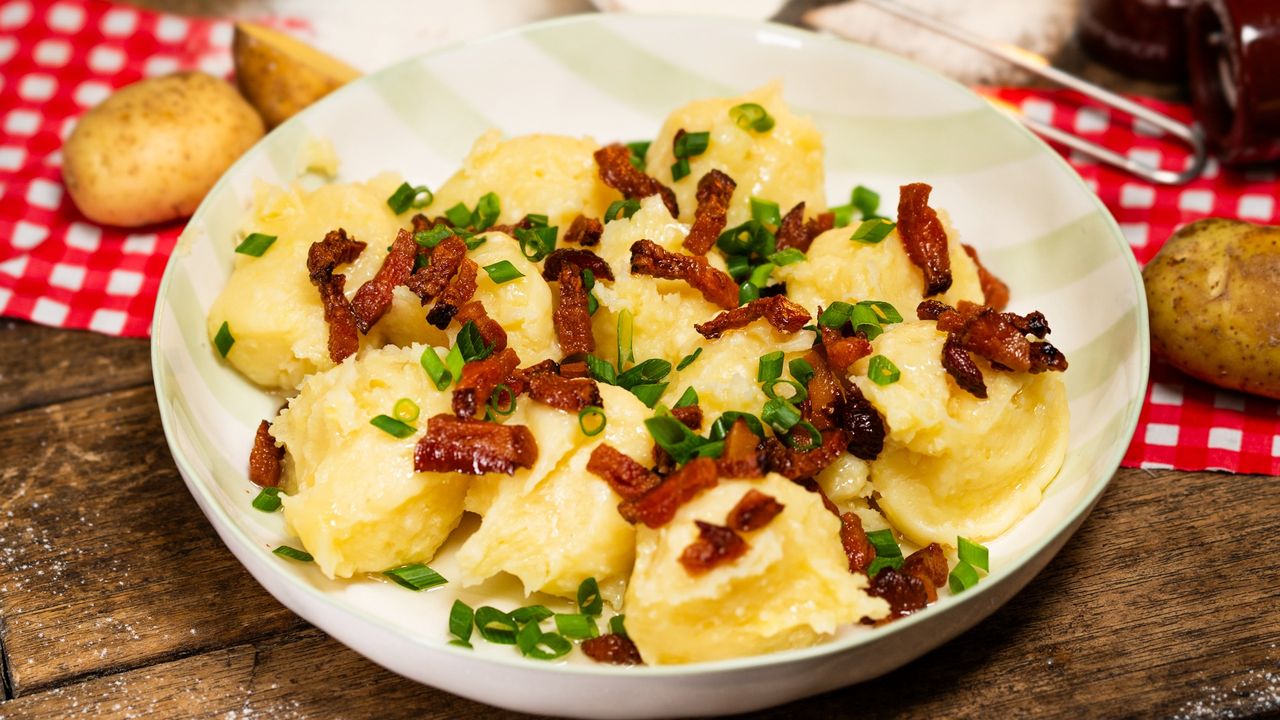Roasted potato dumplings