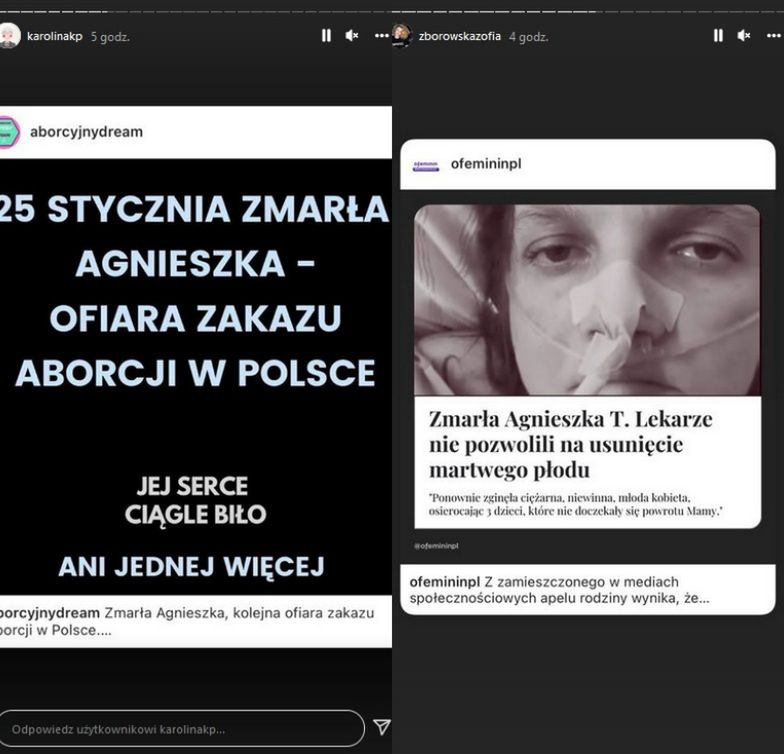 Gwiazdy zabierają głos w sprawie śmierci ciężarnej Agnieszki z Częstochowy