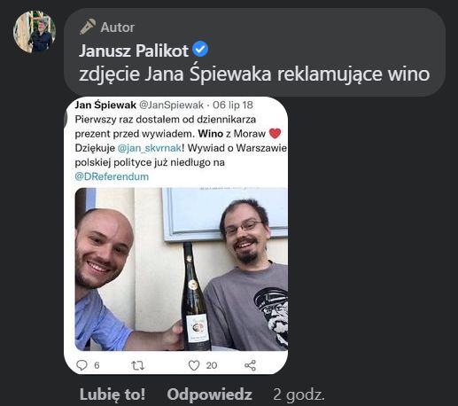 Janusz Palikot atakuje Jana Śpiewaka 