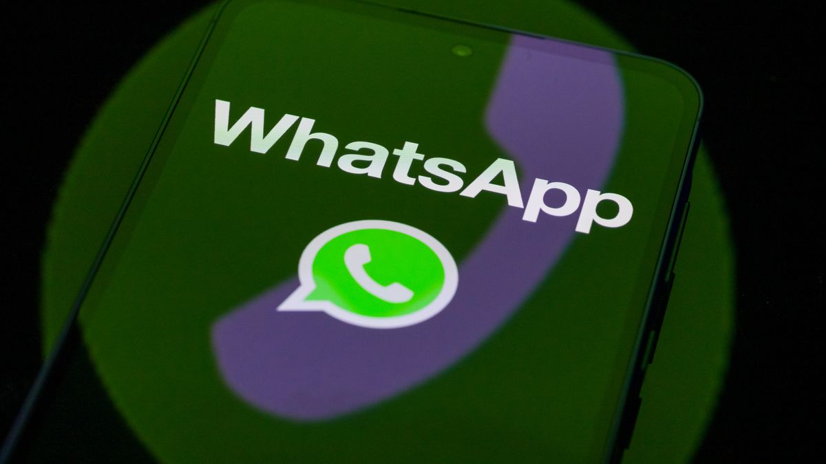 The WhatsApp logo is displayed on a mobile phone screen in this photo illustration in Brussels, Belgium, on February 25, 2026. (Photo Illustration by Jonathan Raa/NurPhoto via Getty Images)