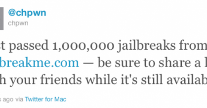 Ponad milion urządzeń odblokowanych dzięki JailbreakMe 3.0 pierwszego dnia!