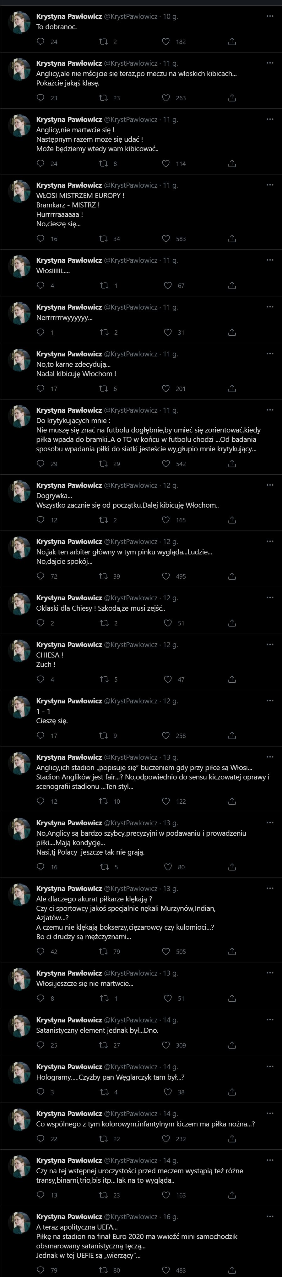 Krystyna Pawłowicz i jej "komentowanie" Euro 2020