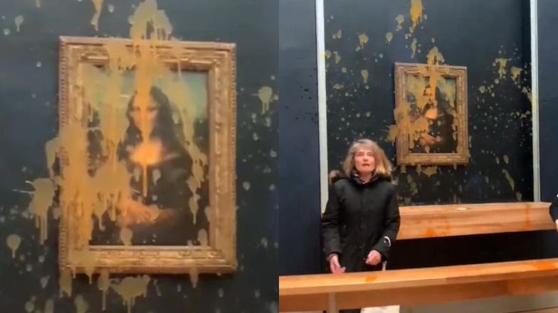 Mona Lisa OBLANA ZUPĄ! Aktywistki zaatakowały najsłynniejszy obraz na świecie (WIDEO)
