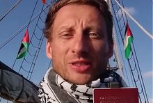 Franciszek Sterczewski podczas misji Flotylla Global Smud