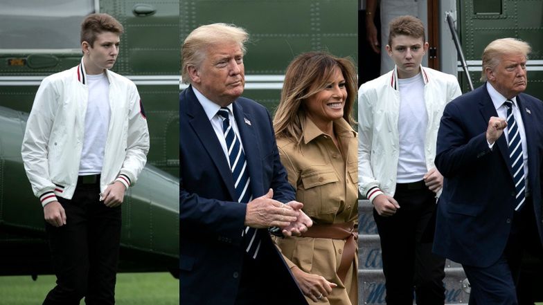 Syn Donalda i Melanii Trump pozuje fotografom PO RAZ PIERWSZY od wybuchu pandemii! Barron PRZERÓSŁ już swoich rodziców!(ZDJĘCIA)
