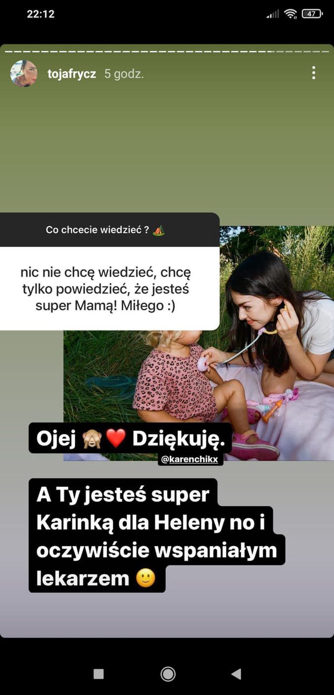 Olga Frycz podziękowała za miłe obecnej kobiecie byłego partnera