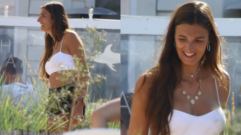 Kamila Szczawińska w Sopocie z mężem i córką