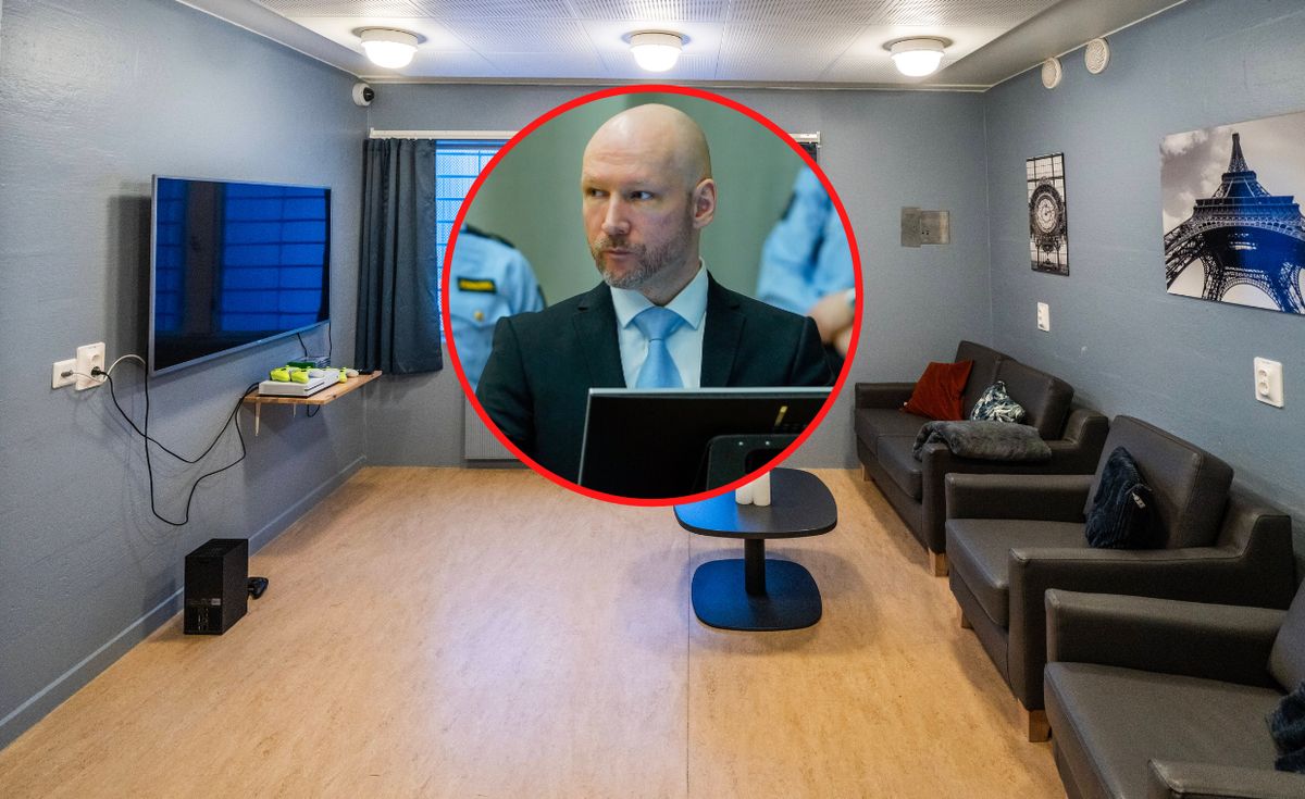 Sala telewizyjna w oddziale więziennym, w którym przebywa Anders Breivik