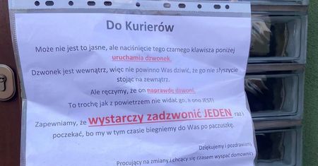 Dosadna wiadomość do kurierów. "Wystarczy zadzwonić jeden raz"