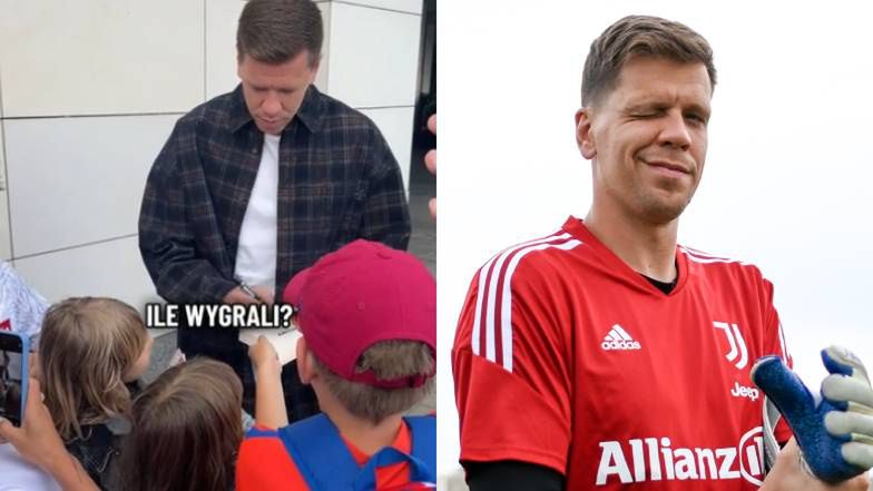 Wojciech Szczęsny ucina sobie pogawędkę z dziećmi, rozdając autografy. Internauci w zachwycie