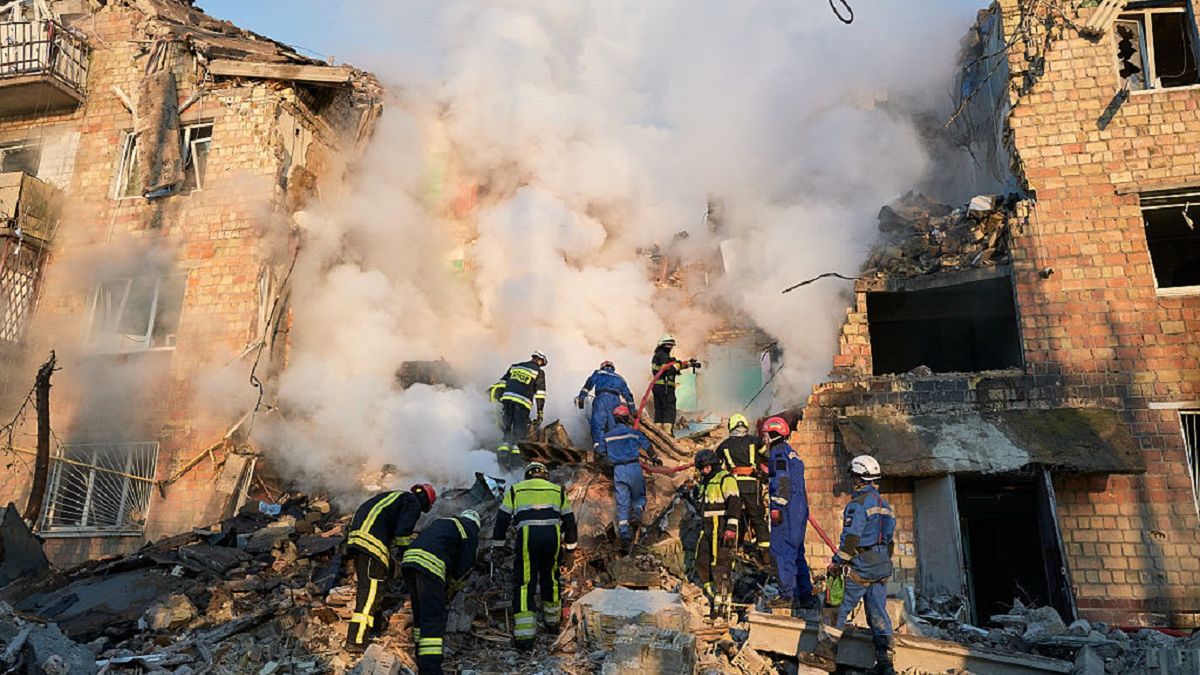 Bombardment In Kyiv Leaves At Least Eight Dead
KYIV, UKRAINE - AUGUST 28: Firefighters douse flames at a residential building while rescuers search the rubble for victims after a Russian ballistic missile strike on August 28, 2025 in Kyiv, Ukraine. At least 12 people were killed and dozens wounded after an overnight wave of Russian aerial attacks, according to the Ukrainian president and Kyiv's mayor. (Photo by Pierre Crom/Getty Images)
Pierre Crom
bestof, topix