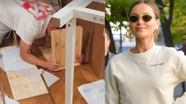 Marina Łuczenko-Szczęsna chwali się, że składa meble