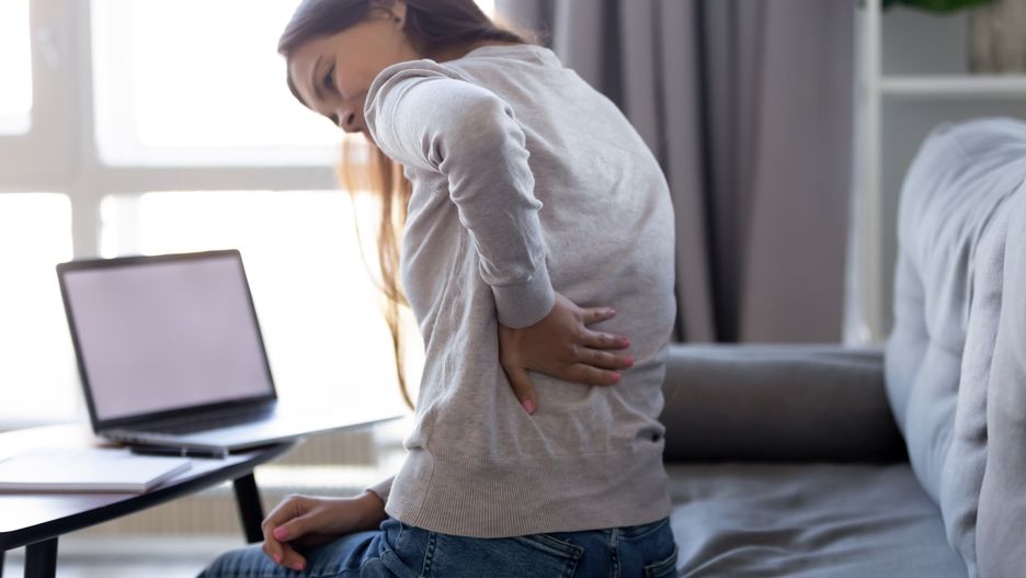 nerki nerka kamica nerkowa Young woman feeling backpain after sedentary computer work at home
Young woman feeling pain in spine back after sedentary computer work sitting in bad posture on sofa at home, tired girl rubbing backache tensed muscles suffers from lower lumbar kidney ache, backpain
Spinal, ache, back, backache, backpain, bad, body, care, concept, couch, disc, discomfort, disease, fatigue, female, girl, hand, health, herniated, holding, home, hurt, incorrect, inflammation, kidneys, low, lumbago, massage, muscular, pain, people, person, posture, problem, relieve, rheumatism, sad, sedentary, sick, stress, stretch, student, teen, tension, tired, trouble, uncomfortable, upset, waist, woman