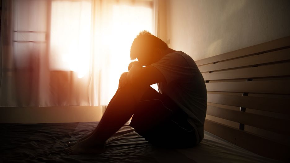 desperate man in silhouette sitting on the bed with hands on headadult, alone, anxiety, black, dark, depressed, depression, despair, desperate, emotion, expression, isolated, male, man, pain, person, poor, sad, sadness, silhouette, sorrow, stress, unhappy, white, young, headache, adult, alone, anxiety, black, dark, depressed, depression, despair, desperate, emotion, expression, isolated, male, man, pain, person, poor, sad, sadness, silhouette, sorrow, stress, unhappy, white, young, headache