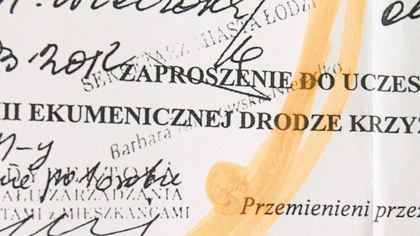 Na zaproszeniu od organizatorów XIII Ekumenicznej Drogi Krzyżowej dyrektor Mirosław Wieczorek napisał: "Wszystkie COM-y proszę o delegowanie po 1 osobie"