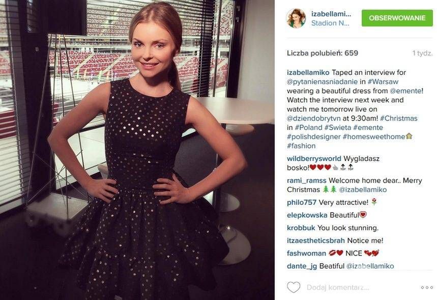 Sukienka: Emente. Iza Miko, "Pytanie na śniadanie" (Fot. Instagram)