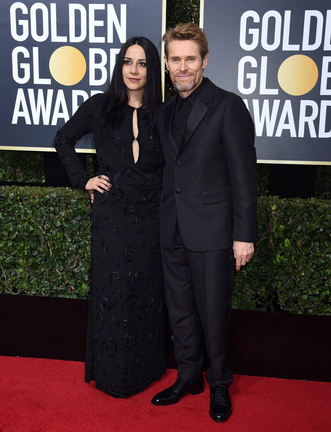 Willem Dafoe z partnerką - Złote Globy 2018