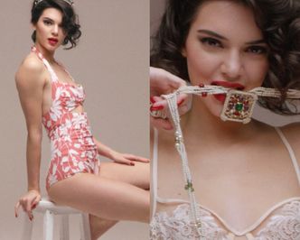 Kendall Jenner gryzie perły w prześwitującym staniku