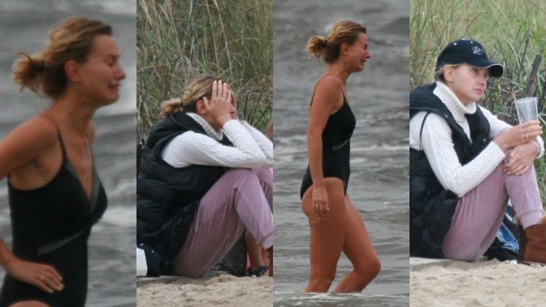 Joanna Moro płacze na plaży