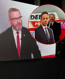 Tłumaczył się po oburzeniu Brauna. Wyniósł rekwizyt ze studia