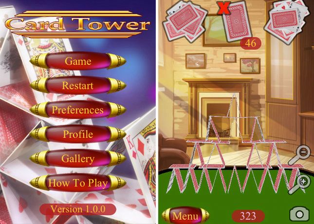 Domek z kart na iPhonie 2