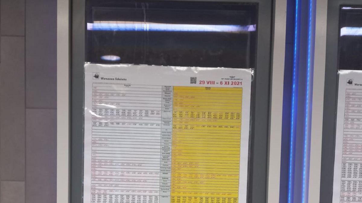 Na elektroniczne wyświetlacze nakleili papierowe rozkłady jazdy 