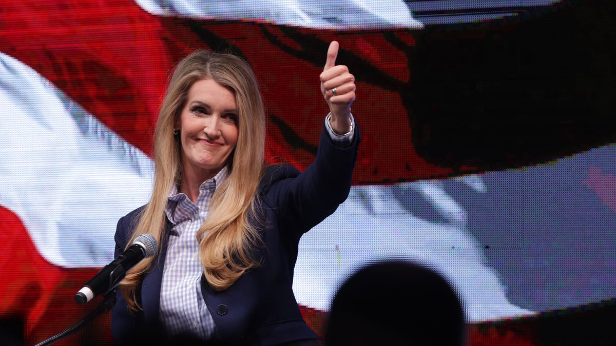 ATLANTA, GEORGIA - JANUARY 05: U.S. Sen. Kelly Loeffler (R-GA) gestures as she speaks during a runoff election night party at Grand Hyatt Hotel in Buckhead January 5, 2021 in Atlanta, Georgia. Voters in Georgia headed to the polls today for the two Senate runoff elections, pitting incumbents Sen. David Perdue (R-GA) and Sen. Kelly Loeffler (R-GA) against Democratic candidates Rev. Raphael Warnock and Jon Ossoff, which will determine which party controls the U.S. Senate. (Photo by Alex Wong/Getty Images)