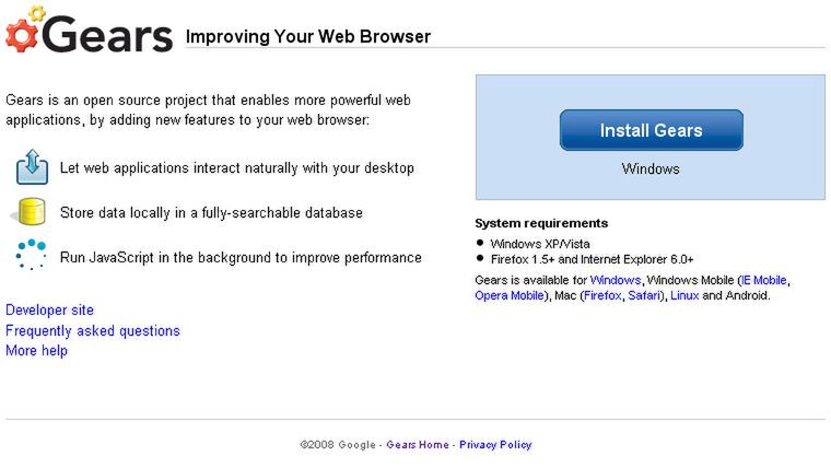 Google rezygnuje z Gears, stawia na HTML5 1