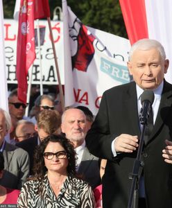 Kaczyński przemawiał. Nagle padło "precz z Kaczorem"