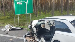 Lubliniec: Wypadek na DK11. Samochód osobowy uderzył w busa