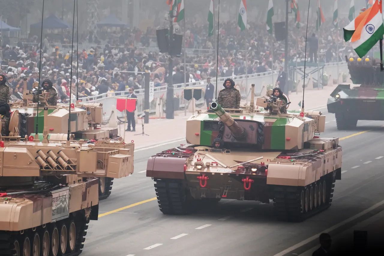 Tanks during the military parade in New Delhi