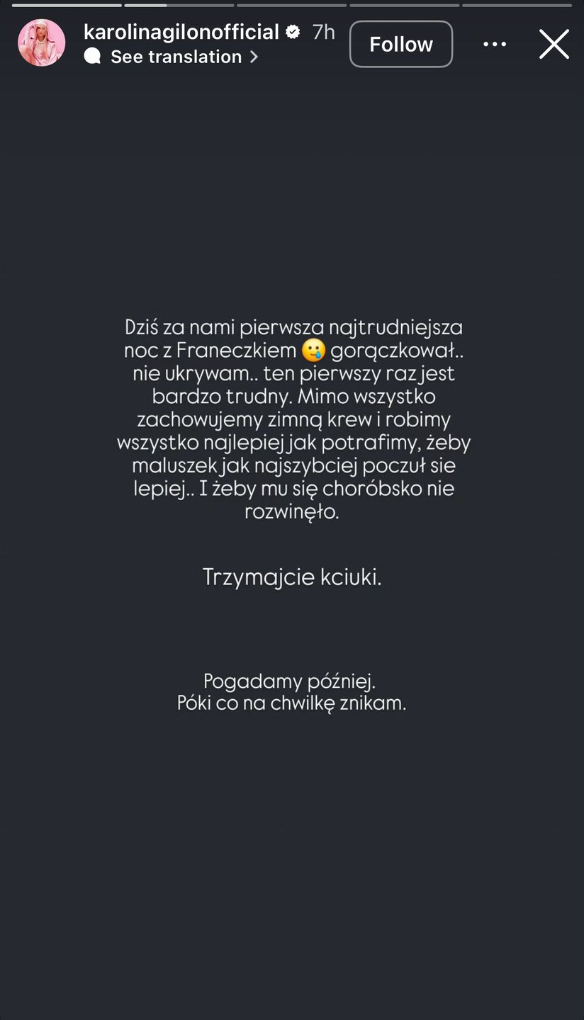 Karolina Gilon ma za sobą ciężką noc
