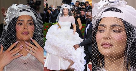 Gala MET 2022. Kylie Jenner robi dziwne miny, pozując jako "sportowa panna młoda" (ZDJĘCIA)