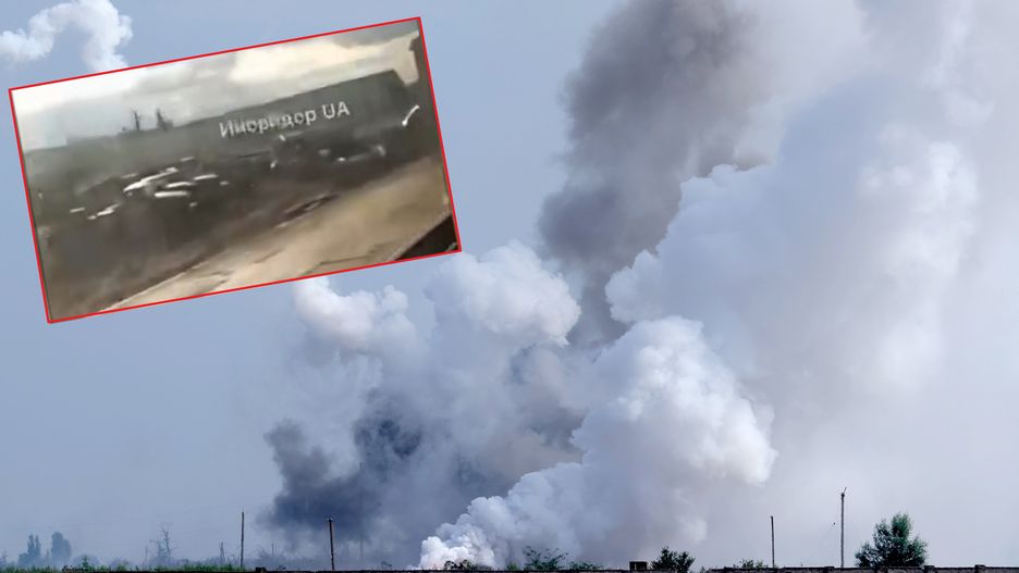 Eksplozja na Krymie i pojazdy, który w jej wyniku zostały zniszczone 