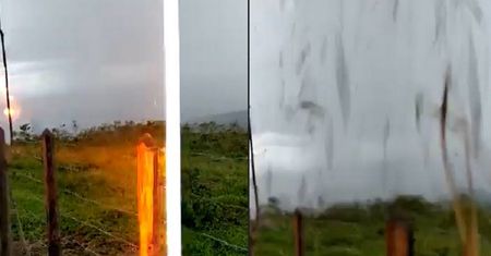 Szokujące wideo. Mężczyzna nagrał moment gdy uderzył w niego piorun